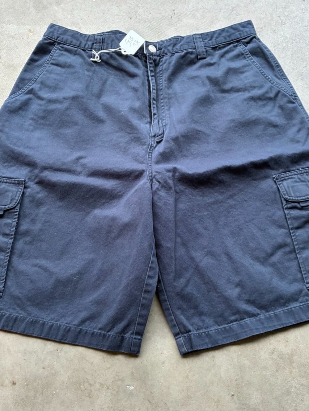 Sideout Military Style Cargo Shorts Navy Mesh Pockets Size 34